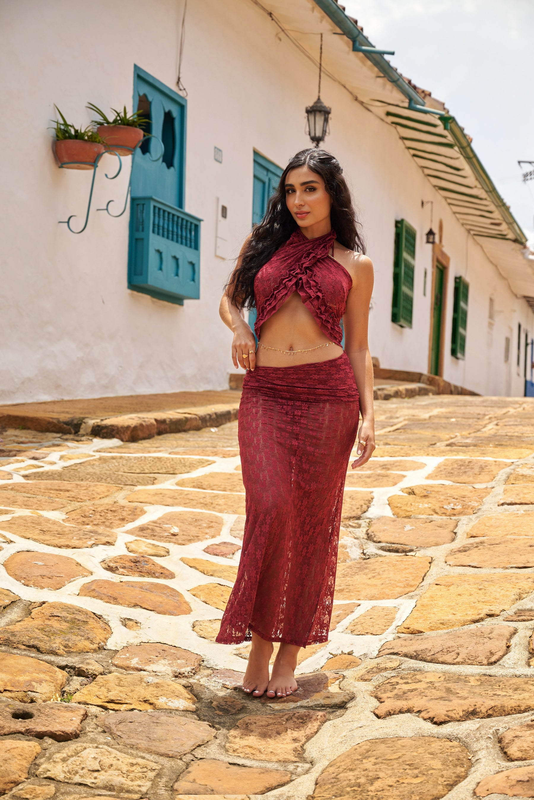 Mosquetta Maxi Skirt Vino Tinto