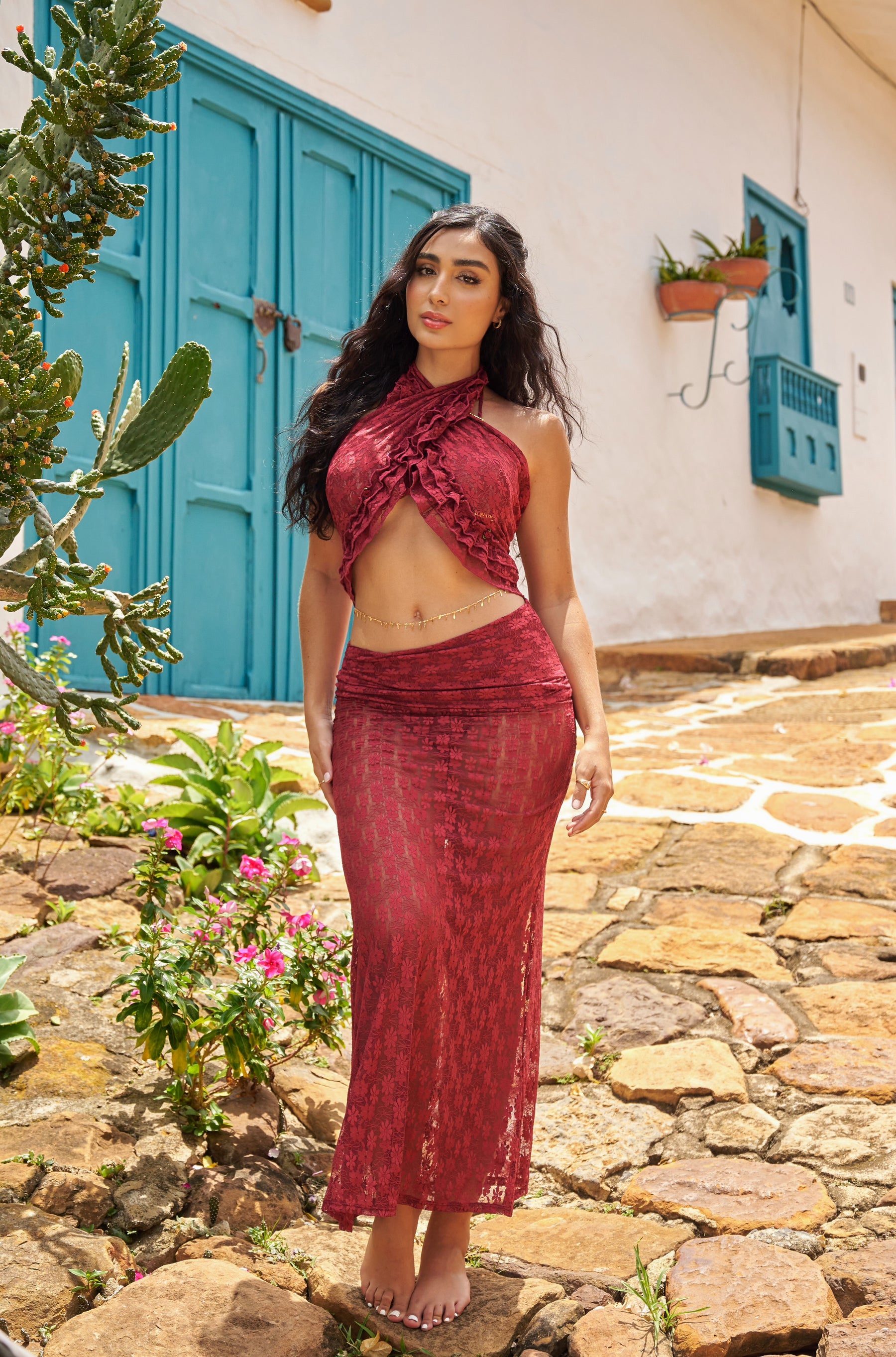 Mosquetta Maxi Skirt Vino Tinto