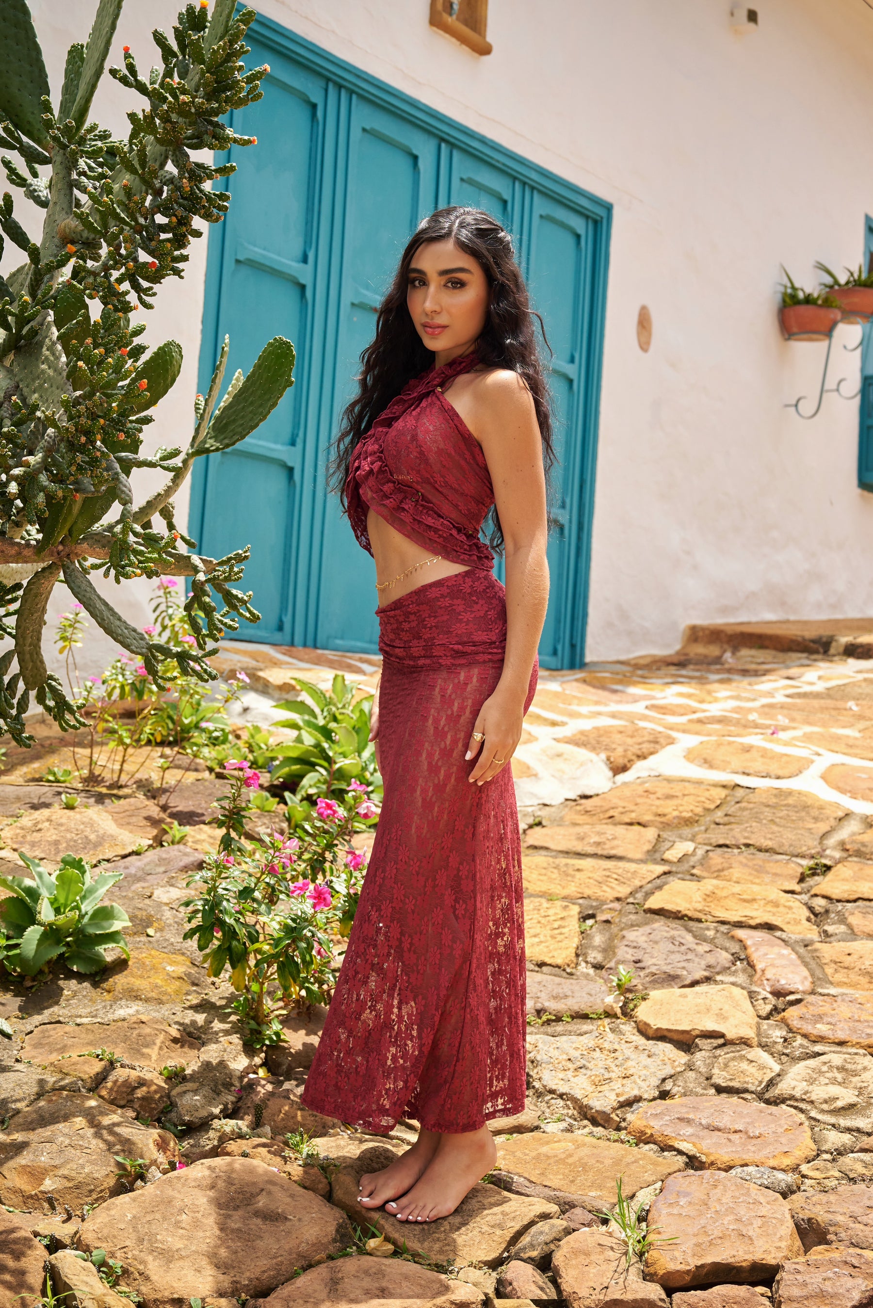Mosquetta Maxi Skirt Vino Tinto