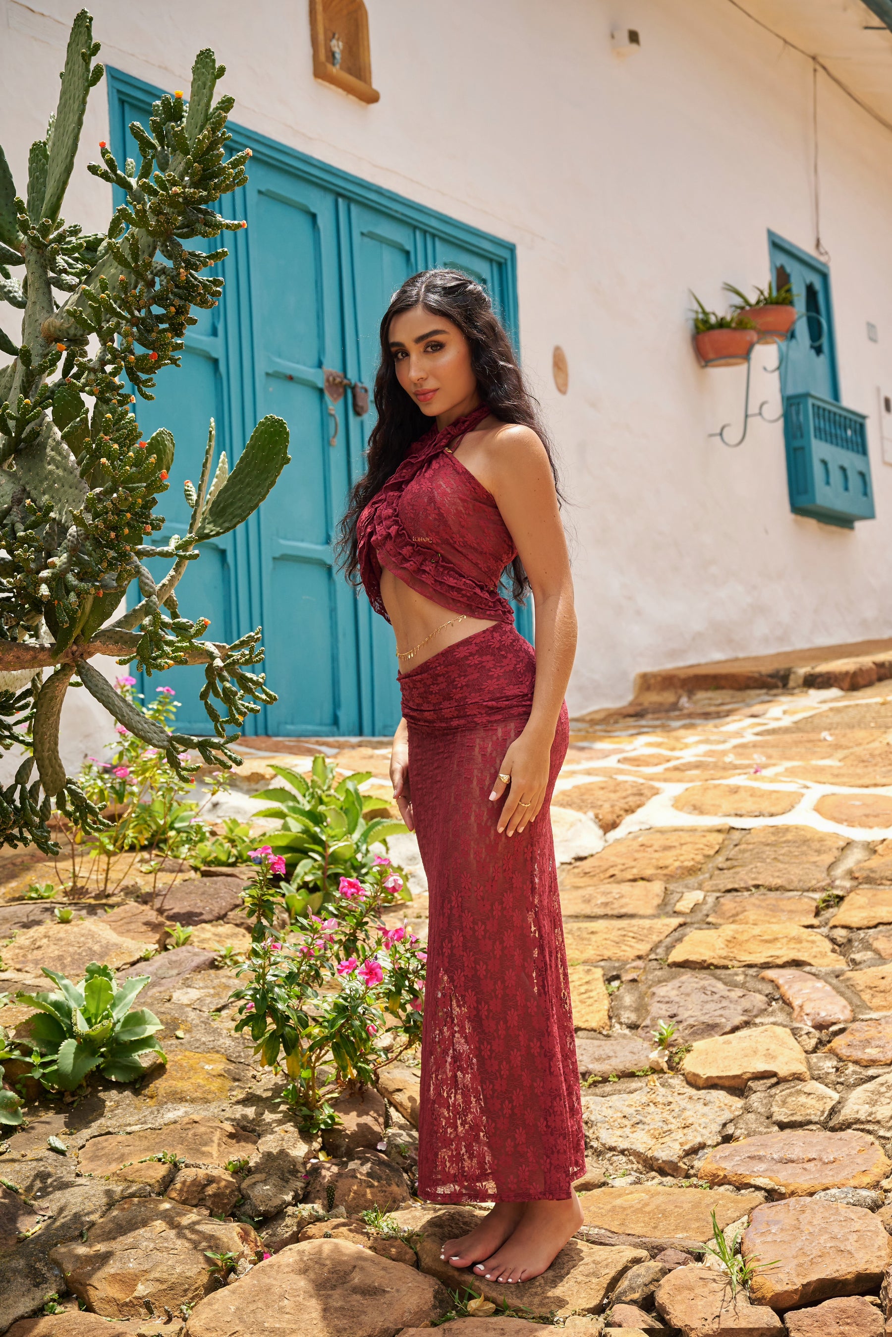 Mosquetta Maxi Skirt Vino Tinto