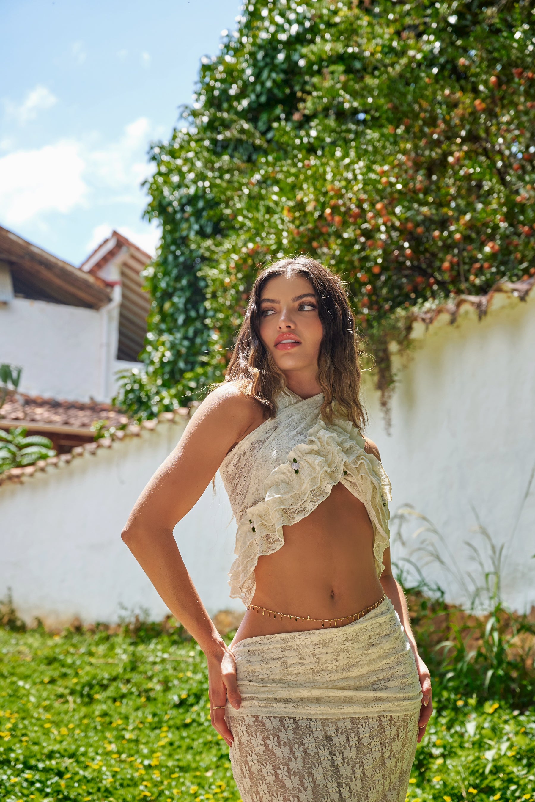 Mosquetta Maxi Skirt Marfil