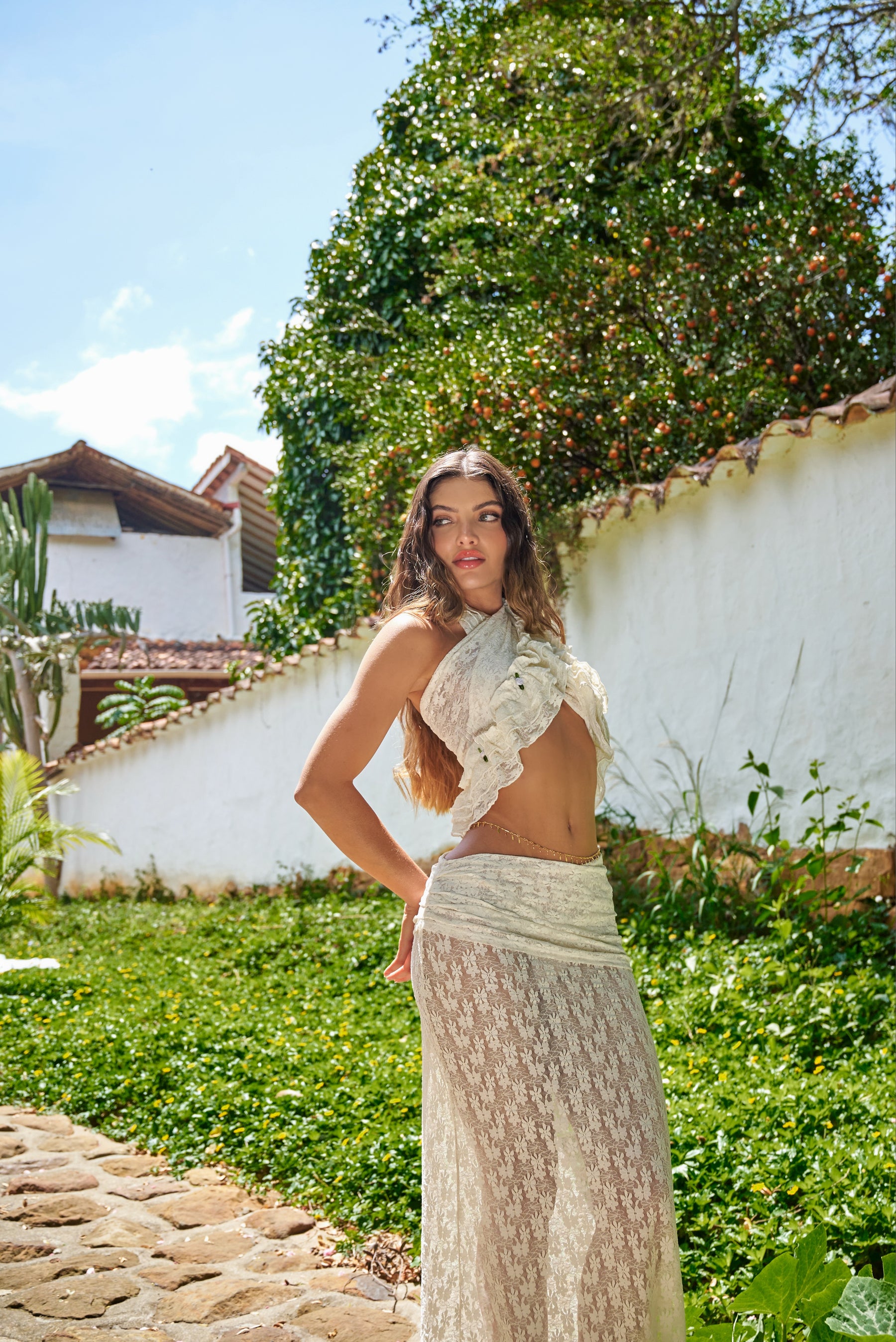 Mosquetta Maxi Skirt Marfil