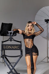 Lady Lace Mini Dress - Negro