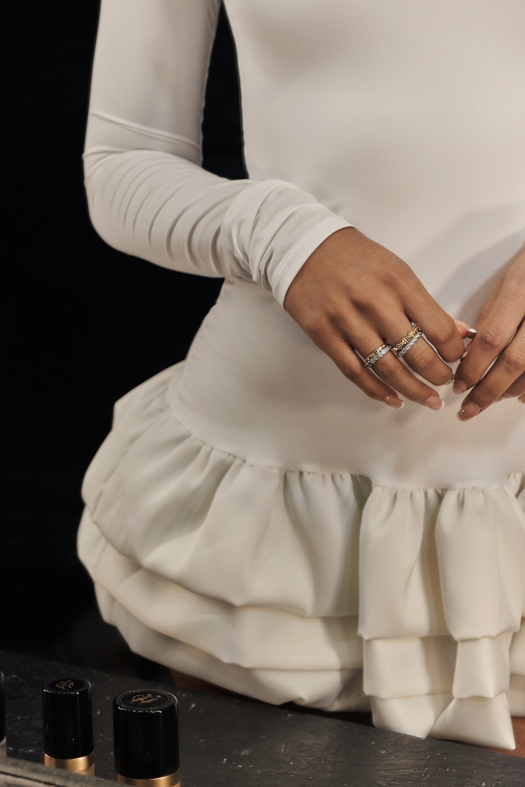 Ballerina Sleeves Dress Marfil