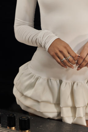 Ballerina Sleeves Dress Marfil