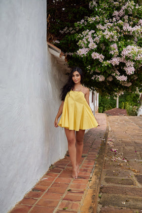 Oia Cotton Dress - Amarillo