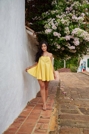 Oia Cotton Dress - Amarillo