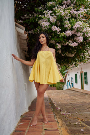 Oia Cotton Dress - Amarillo