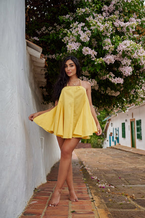 Oia Cotton Dress - Amarillo