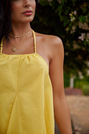 Oia Cotton Dress - Amarillo