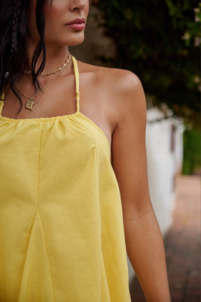 Oia Cotton Dress - Amarillo