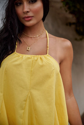 Oia Cotton Dress - Amarillo