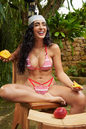 Gardenia Pantie Cuadros Rojos