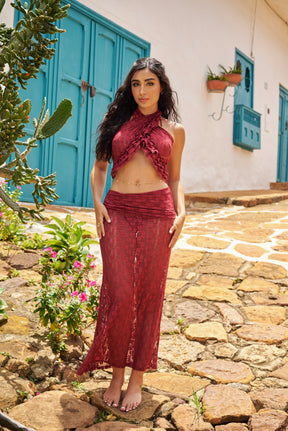 Mosquetta Maxi Skirt Vino Tinto