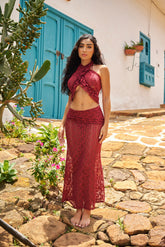 Mosquetta Maxi Skirt Vino Tinto