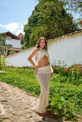 Mosquetta Maxi Skirt Marfil