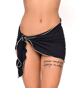 Kat Cover Up Skirt Black and Nude Ruche