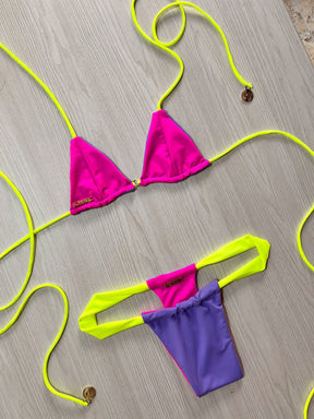 Arce Bottom Fucsia, Lila y Tiras Neon Yellow Reversible