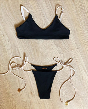 Phuket Top Black and Nude Strips