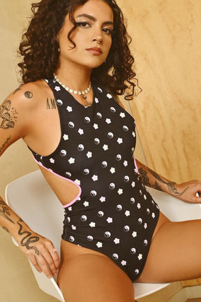 Rue One Piece Symbols Print and Gummy Bias